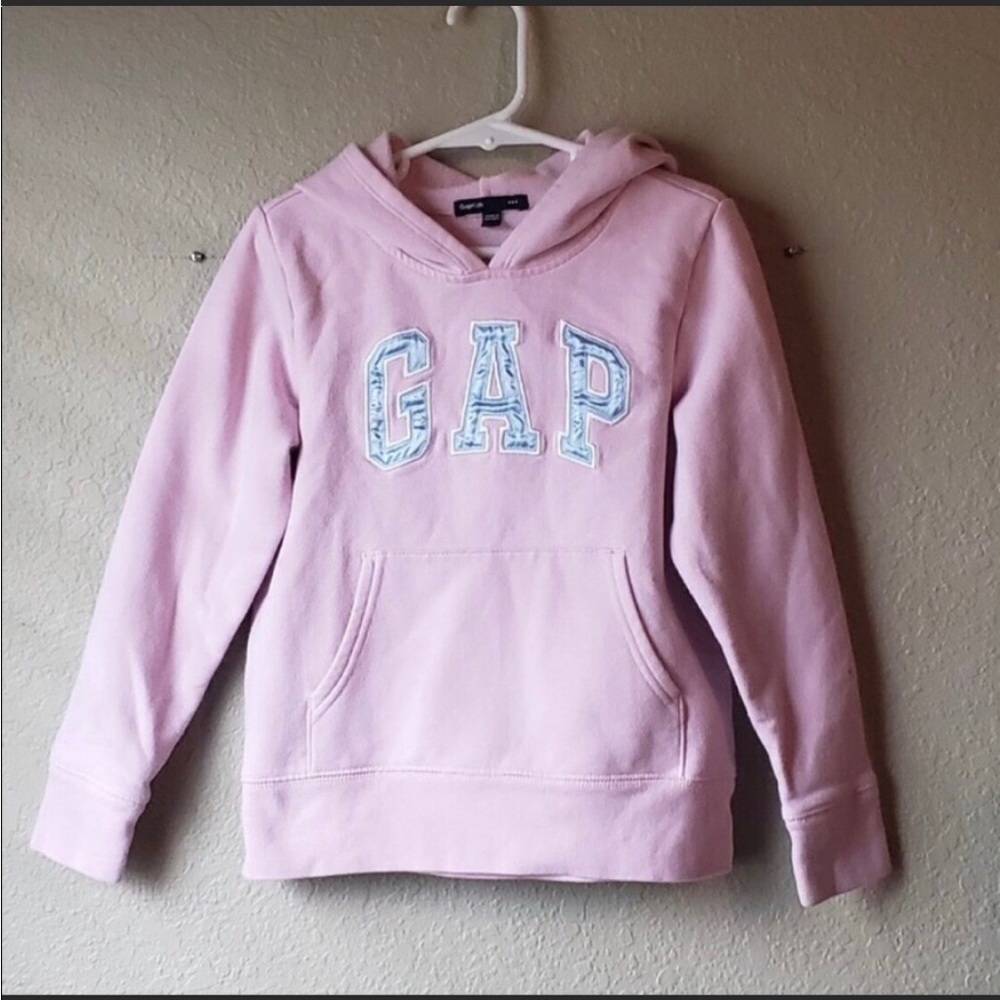 Gap Y2K Pink Long Sleeve Sweatshirt Pullover Hoodie Girls Sz Small 6-7
